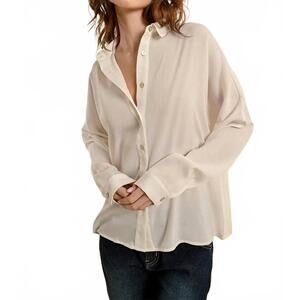 NEW MOLLY BRACKEN oversized drop shoulder button up shirt in white